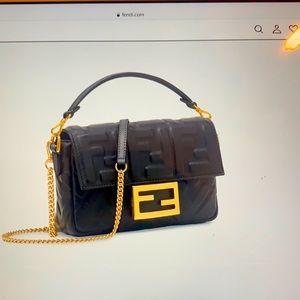 FENDI Mini Baguette Nappa FF Logo